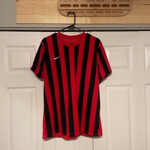 Nike Red & Black Striped Tee